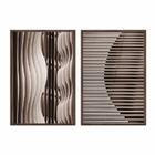 Kit 2 Quadros Decorativos 40x60cm Vidro Abstrato Moderno Linh