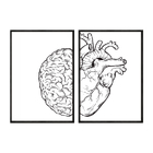 Kit 2 Quadros Decorativos 40x60cm Vidro Razao X Emoção - Cere