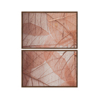 Kit 2 Quadros Decorativos 40x60cm Vidro Textura Folhas Elegan