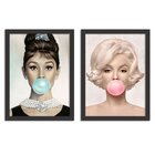 Kit 2 Quadros Decorativos  Audrey Hepburn E Marilyn Monroe
