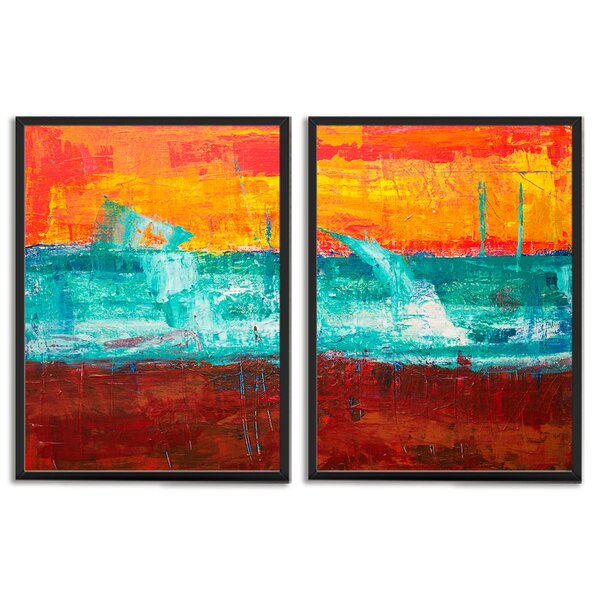 Kit 2 Quadros Decorativos Abstrato Colorido