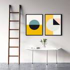 Kit 2 Quadros Decorativos Abstratos Círculos 45x34cm - Moldur