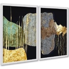 Kit 2 Quadros Decorativos Abstratos Contemporâneos 24x18cm Mo