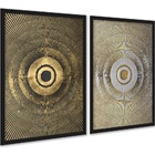 Kit 2 Quadros Decorativos Abstratos Hachura 33x24cm Moldura B