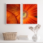 Kit 2 Quadros Decorativos Abstratos Texturas Laranjas 45x34cm