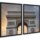 Kit 2 Quadros Decorativos Arco Do Triunfo 24x18cm Moldura Bra