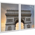 Kit 2 Quadros Decorativos Arco Do Triunfo 33x24cm - Com Vidro