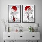 Kit 2 Quadros Decorativos Arte Japonesa 33x24cm - Com Vidro M