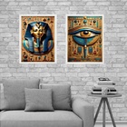 Kit 2 Quadros Decorativos Artes Egípcias 33x24cm Moldura Preta