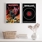Kit 2 Quadros Decorativos Bandas De Rock metal 33x24cm Moldur