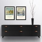 Kit 2 Quadros Decorativos Barcos De Monet 33x24cm Moldura Bra