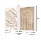 Kit 2 Quadros Decorativos Bege Minimalista Moderno Boho