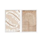 Kit 2 Quadros Decorativos Bege Minimalista Moderno Boho