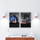 Kit 2 Quadros Decorativos Bike - Paisagens 24x18cm - Com Vidr