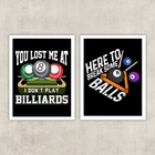 Kit 2 Quadros Decorativos Bilhar Sinuca 24x18cm Moldura:madei