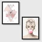 Kit 2 Quadros Decorativos Brigitte Bardot 33x24cm - Com Vidro