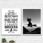 Kit 2 Quadros Decorativos Bruxas 24x18cm - Com Vidro Moldura: