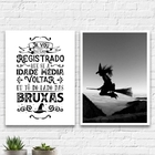 Kit 2 Quadros Decorativos Bruxas 45x34cm Moldura:madeira Bran