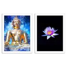 Kit 2 Quadros Decorativos Buda E Flor De Lótus Colorida