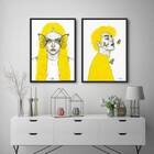 Kit 2 Quadros Decorativos Butterfly Aliens 45x34cm - Moldura