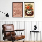 Kit 2 Quadros Decorativos Café Quentinho 33x24cm Moldura Bran