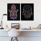 Kit 2 Quadros Decorativos Cantinho Zen 24x18cm Moldura:madeir