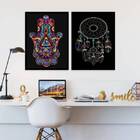 Kit 2 Quadros Decorativos Cantinho Zen 24x18cm Moldura:madeir