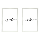 Kit 2 Quadros Decorativos Casal Frases Good Vibes 40x60cm - M