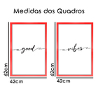 Kit 2 Quadros Decorativos Casal Frases Good Vibes 40x60cm - M