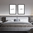 Kit 2 Quadros Decorativos Casal Frases Good Vibes 40x60cm - M