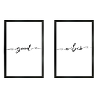 Kit 2 Quadros Decorativos Casal Frases Good Vibes 40x60cm - M