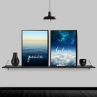 Kit 2 Quadros Decorativos Céu E Mar 45x34cm - Com Vidro Moldu