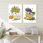 Kit 2 Quadros Decorativos Chá Com Mel 45x34cm - Com Vidro Mol