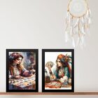 Kit 2 Quadros Decorativos Cigana Cartomante 45x34cm - Com Vid