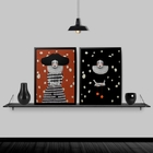 Kit 2 Quadros Decorativos Colombina 24x18cm - Com Vidro Moldu