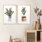 Kit 2 Quadros Decorativos Com Moldura Plantas Folhas Cozinha