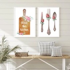 Kit 2 Quadros Decorativos Cozinha Abençoada 33x24cm - Com Vid