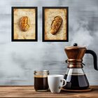 Kit 2 Quadros Decorativos Cozinha Pães Vintage 24x18cm - Com