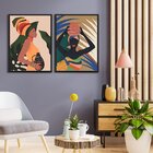 Kit 2 Quadros Decorativos Cultura Africana Folhagens