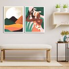 Kit 2 Quadros Decorativos Cultura Africana Natureza