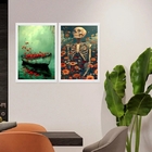 Kit 2 Quadros Decorativos Da Morte Surge A Vida 33x24cm - Com