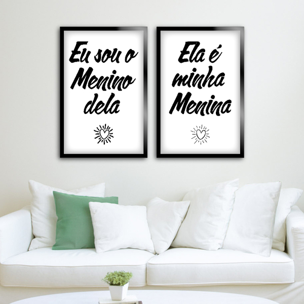 Kit 2 Quadros Decorativos Ela é Minha Menina