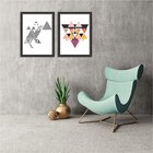 Kit 2 Quadros Decorativos Escandinavo Geométrico