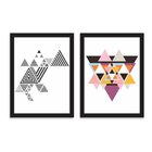 Kit 2 Quadros Decorativos Escandinavo Geométrico