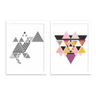 Kit 2 Quadros Decorativos Escandinavo Geométrico