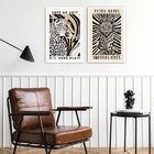 Kit 2 Quadros Decorativos Felinos Retrô 45x34cm - Com Vidro M