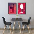 Kit 2 Quadros Decorativos Figurativos Vinho 45x34cm - Com Vid
