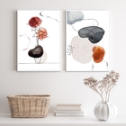 Kit 2 Quadros Decorativos Flor E Abstrato- Manchas Aquarela 4