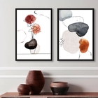 Kit 2 Quadros Decorativos Flor E Abstrato- Manchas Aquarela 4