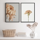 Kit 2 Quadros Decorativos Florais Nuances Bege 45x34cm - Com